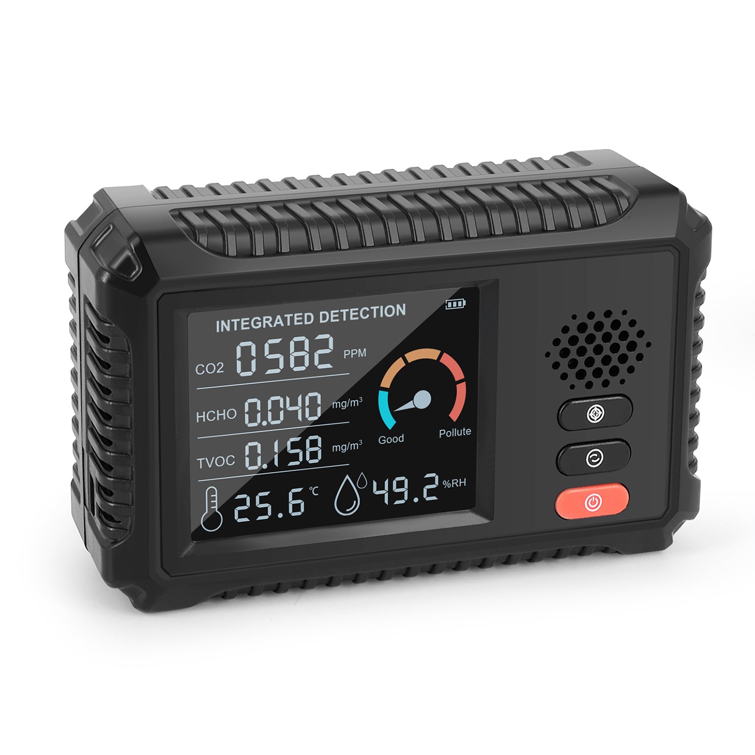HLW-101 5-in-1 CO2 Detector HCHO TVOC PM2.5 Detector Air Quality Monitor Temperature Humidity Tester HLW-101 5-in-1 CO2 Detector HCHO TVOC PM2.5 Detector Air Quality Monitor Temperature Humidity Tester